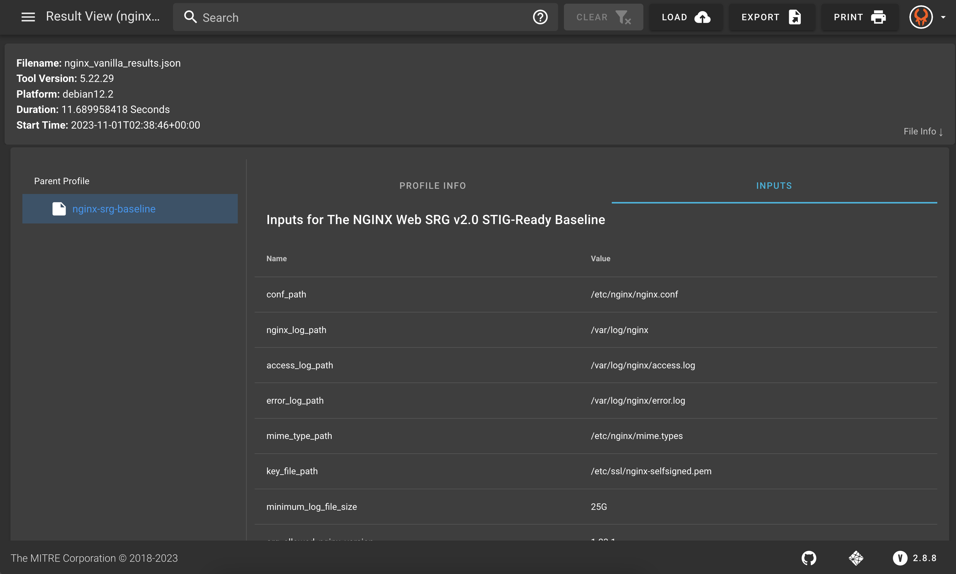 NGINX Profile Inputs in Heimdall