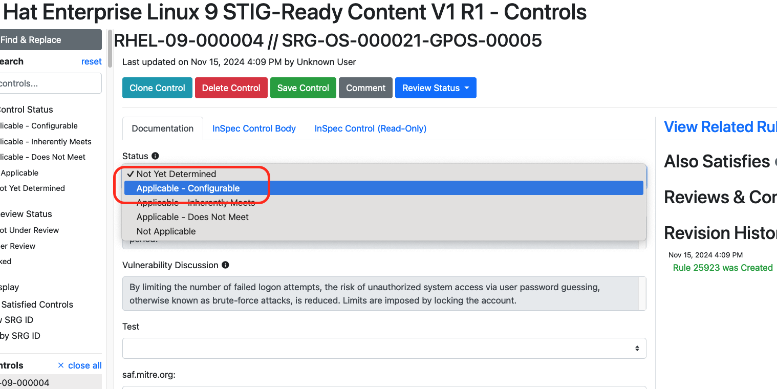 Updating the Status on RHEL-09-000004