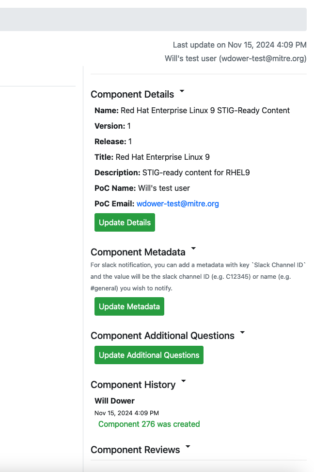 Component Metadata