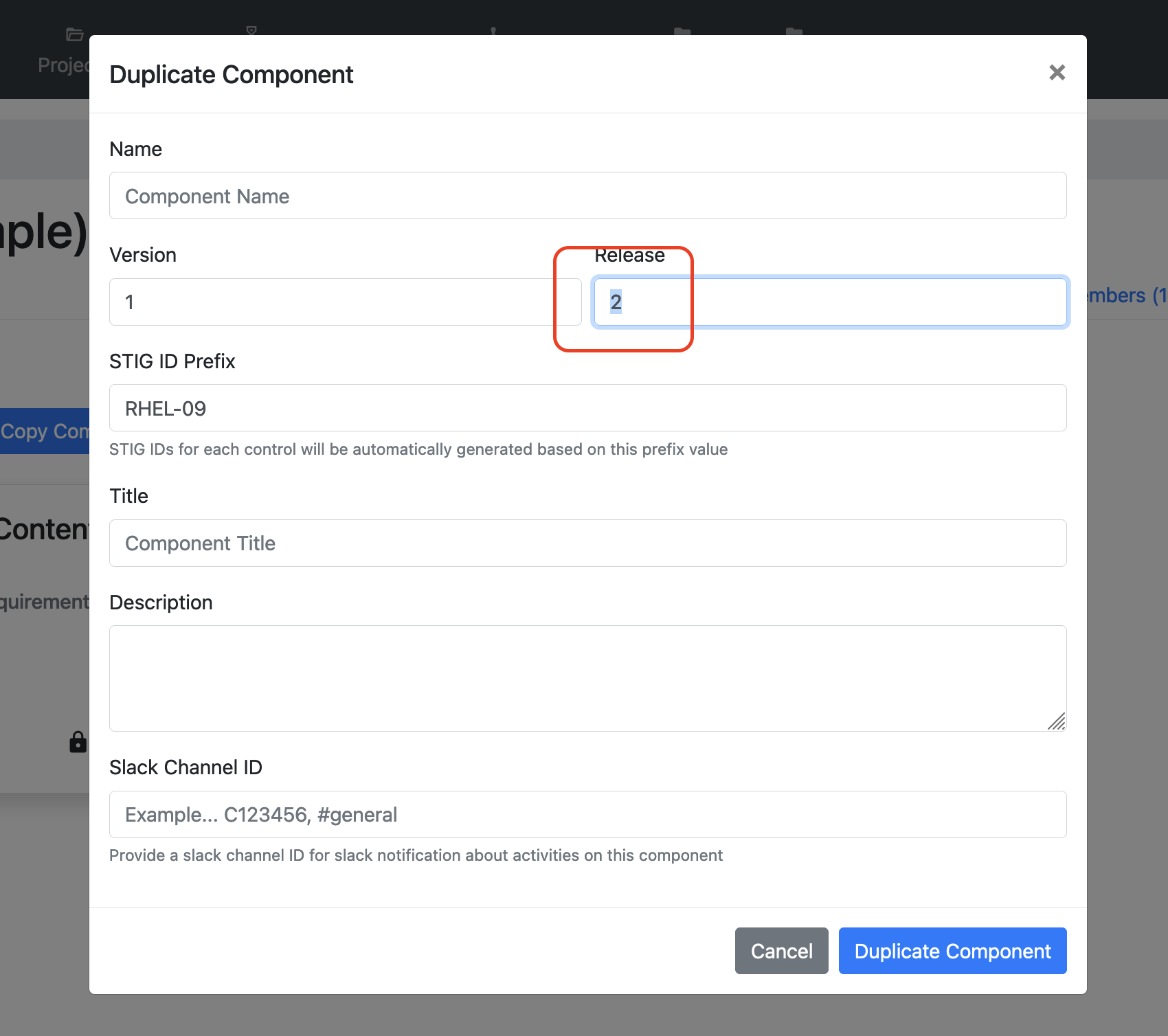 Duplicating a Component